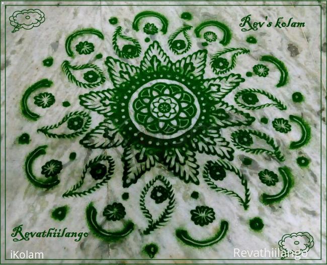 Rangoli: Rev's green art.