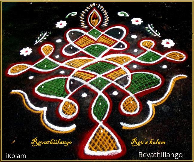 Rangoli: Rev's easy chikku Karthigai deepam 27