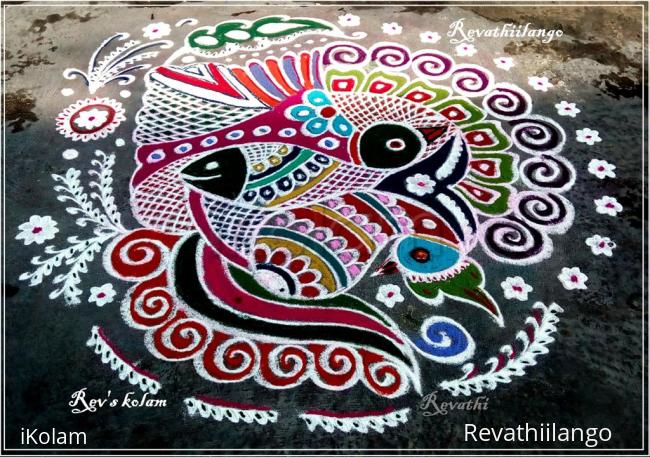 Rangoli: Rev's boghi kolam.