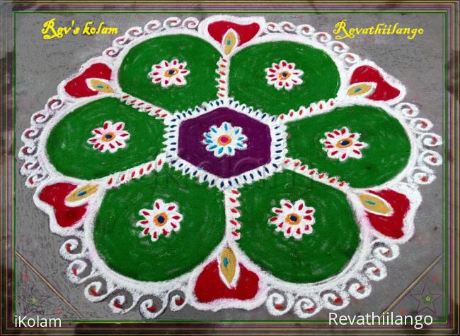 Rangoli: Rev's green rangoli.