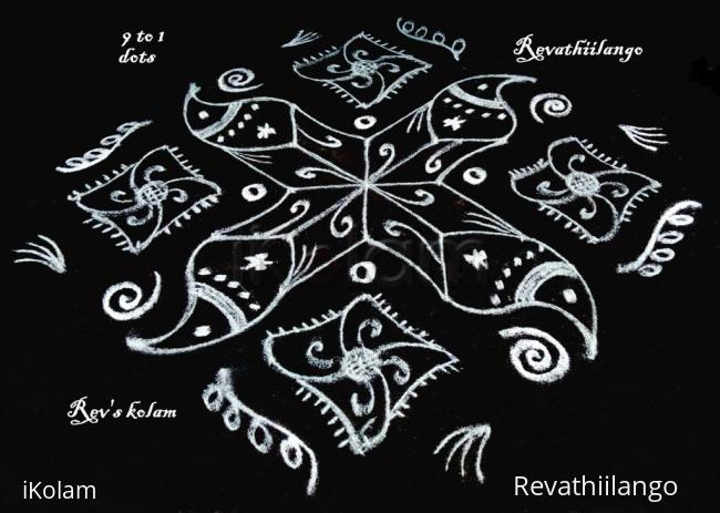 Rangoli: Rev's daily kolam white.