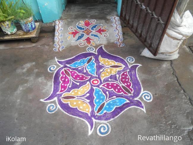 Rangoli: Colour Colour Butterflies Kolam.