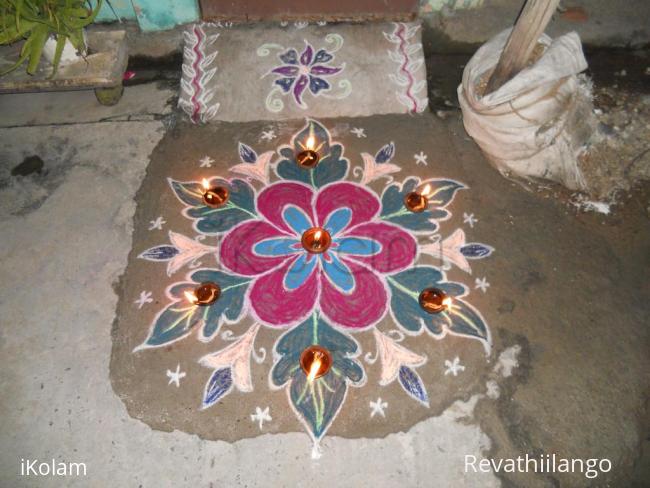 Rangoli: Karthigai kolam.