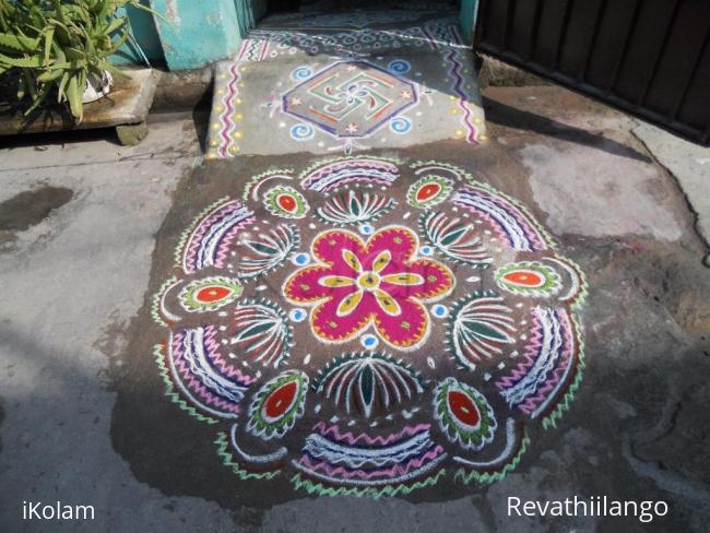 Rangoli: I tried a different trial rangoli.