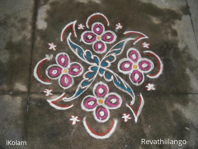 Rangoli: Daily simple kolam.