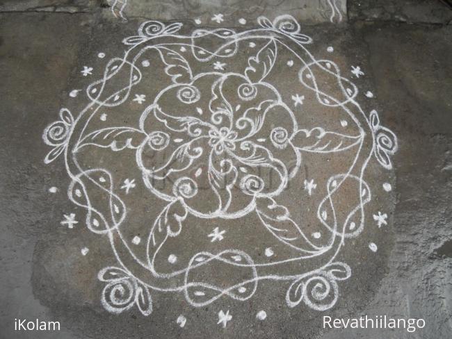 Rangoli: Rev's freehand & chikku creation.