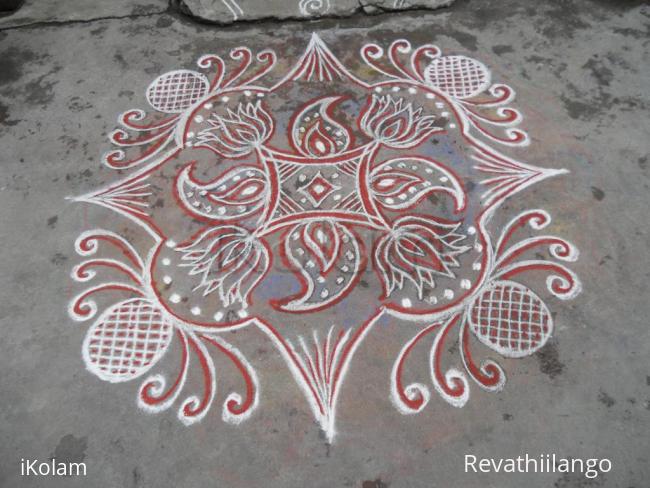 Rangoli: Rev's adi krithigai padi kolam.