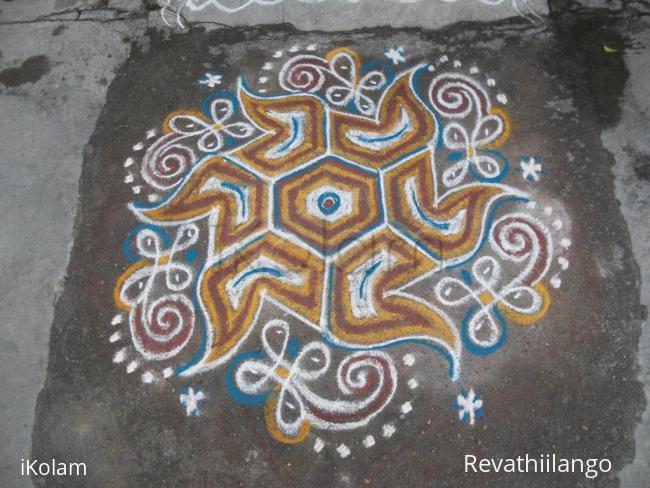 Rangoli: Rev's new trial daily kolam.