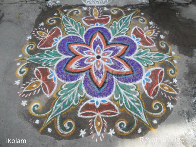 Rangoli: Rev's independence day rangoli creation.