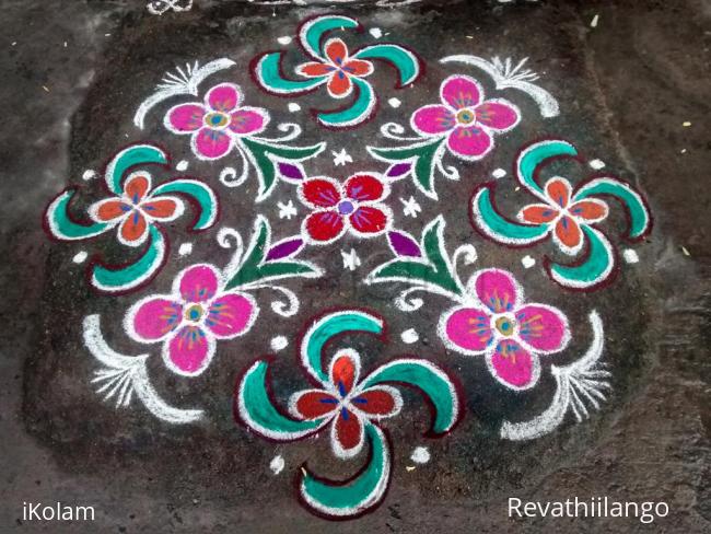 Rangoli: Rev's margazhi swastik kolam 14.