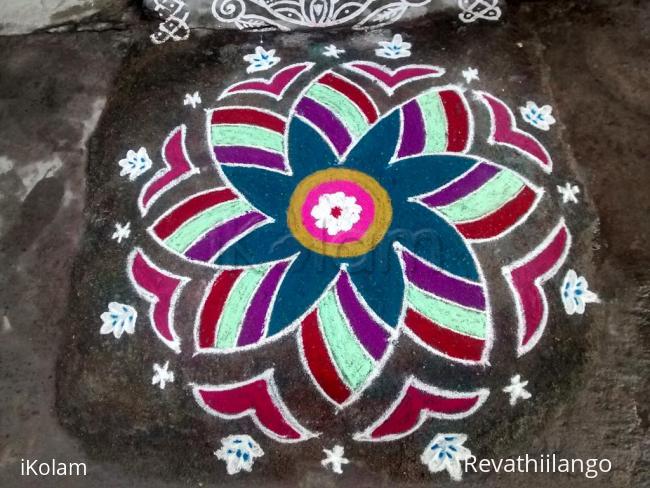 Rangoli: Rev's margazhi, new hrudahia kamalam kolam 15.