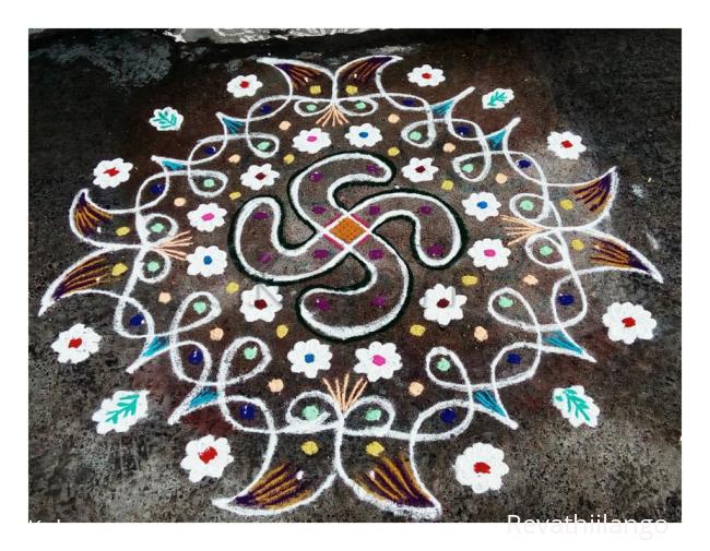 Rangoli: Rev's swastik chikku kolam 49.