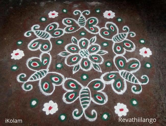 Rangoli: Rev's butterfly daily kolam.