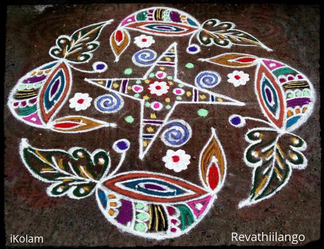 Rangoli: Rev's deepam kolam new try.