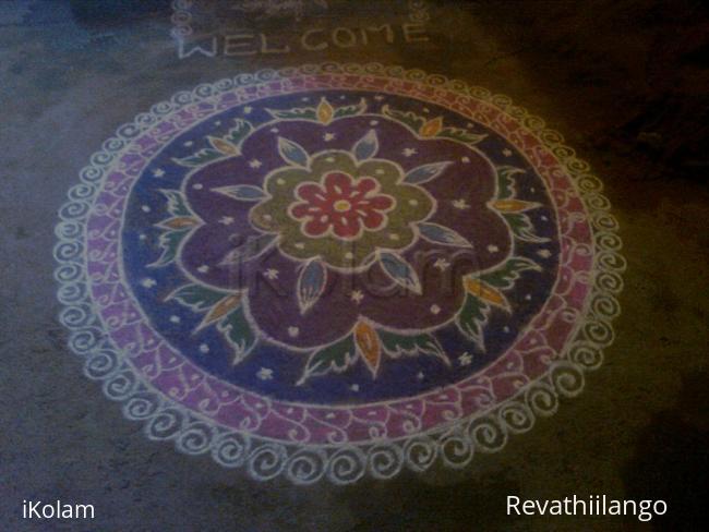 Rangoli: My daughter's wedding rangoli. For Nalangu.