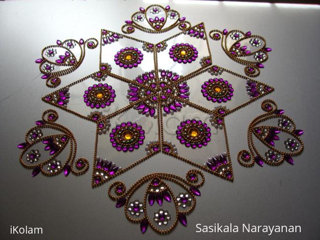 Rangoli: Kundan rangoli purple