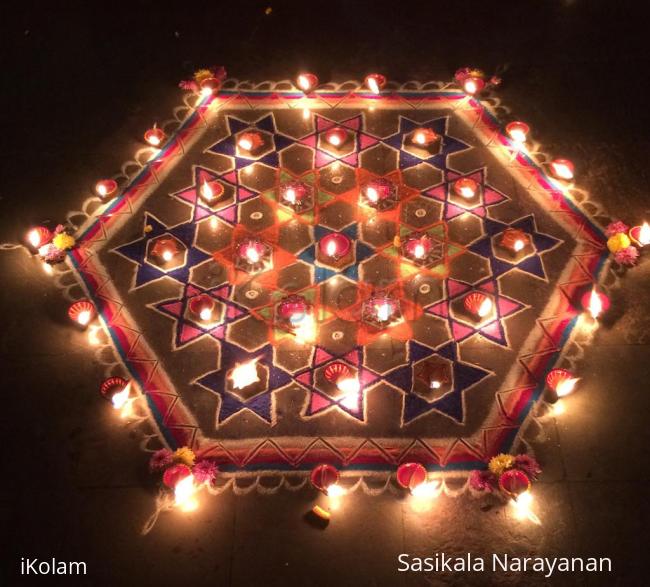 Rangoli: Karthigai deepam kolam - 2