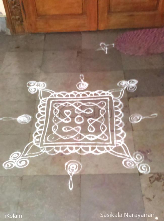 Rangoli: simple chikku kolam 