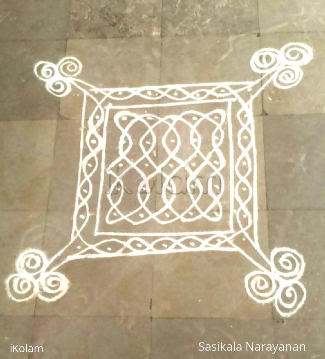 Rangoli: simple chikku kolam 