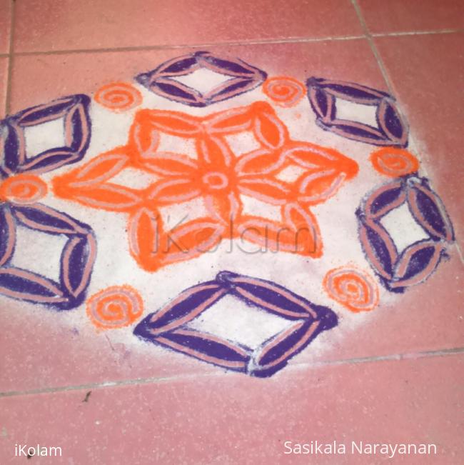 Rangoli: new buds kolam