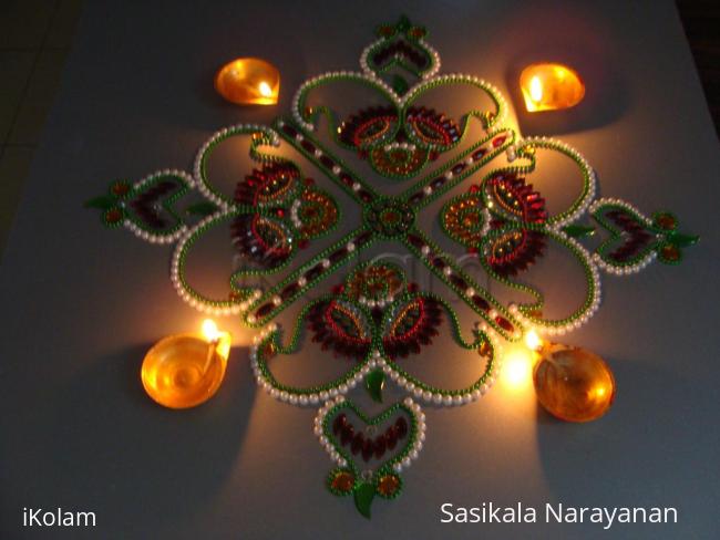 Rangoli: kundan deepam