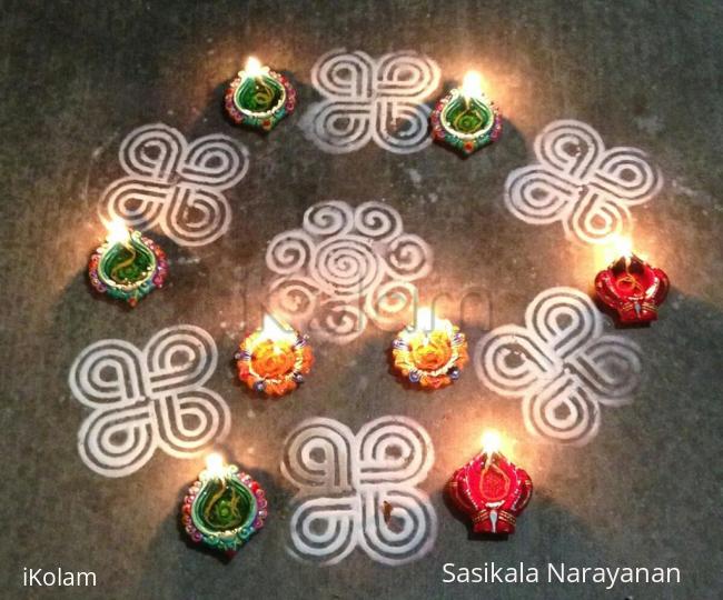 Rangoli: simple karthigai kolam