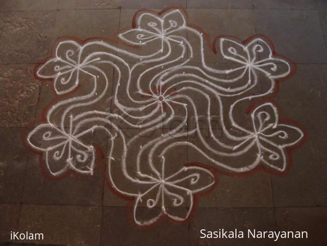 Rangoli: simple dotted kolam