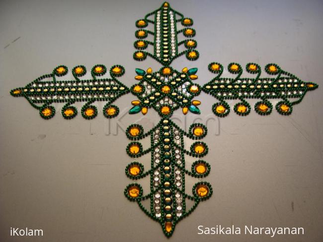 Rangoli: Kolam-leaf kolam