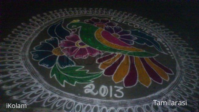 Rangoli: panjavarna kili rangoli