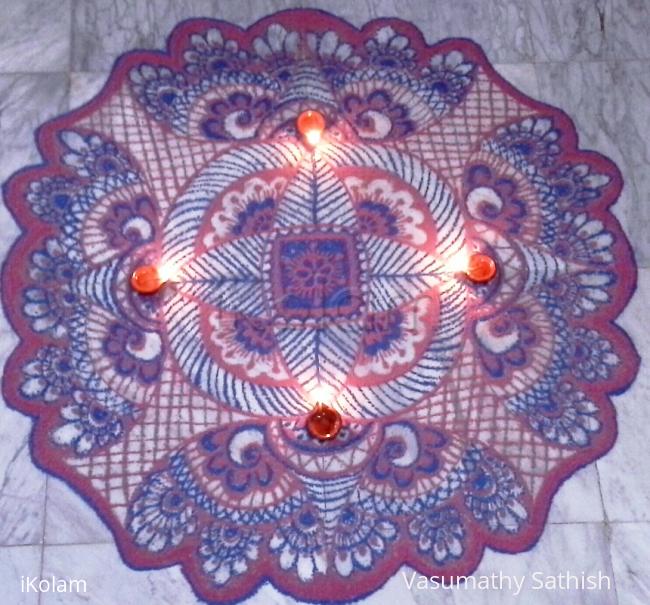 Rangoli: freehand rangoli  with colours