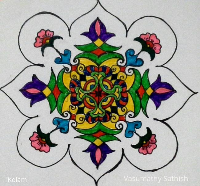 Rangoli: Freehand paper rangoli 