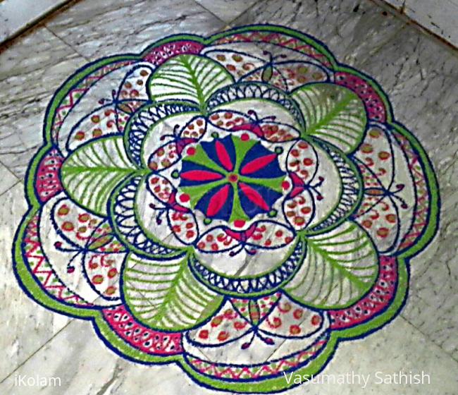 Rangoli: freehand rangoli  with colours