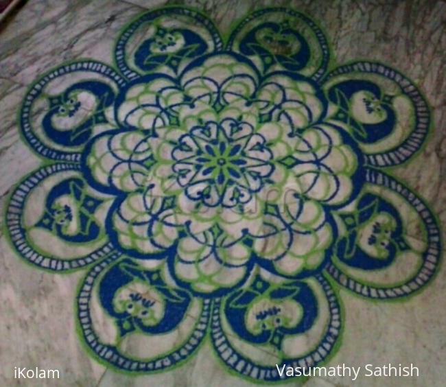 Rangoli: freehand rangoli with colours from margazhi collections