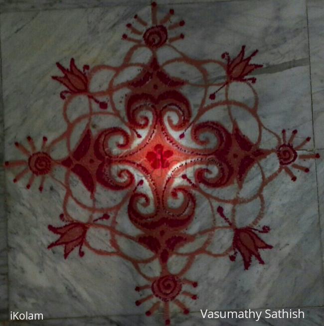 Rangoli: freehand rangoli  with recycled colours