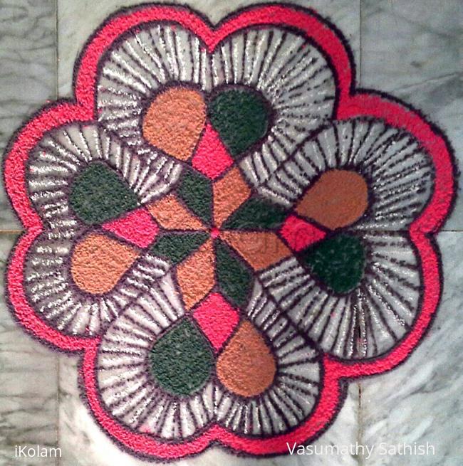 Rangoli: Beginner's freehand rangoli with colours