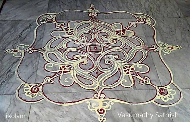 Rangoli: Iyengar padi  kolam with rice batter