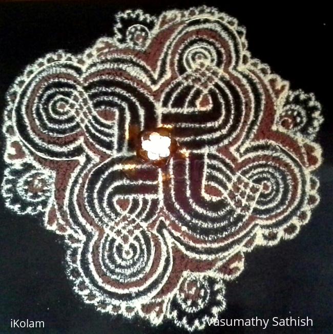 Rangoli: Pooja kolam with rice flour