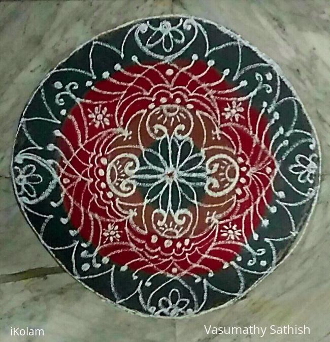 Rangoli: Freehand rangoli with recycled colours 