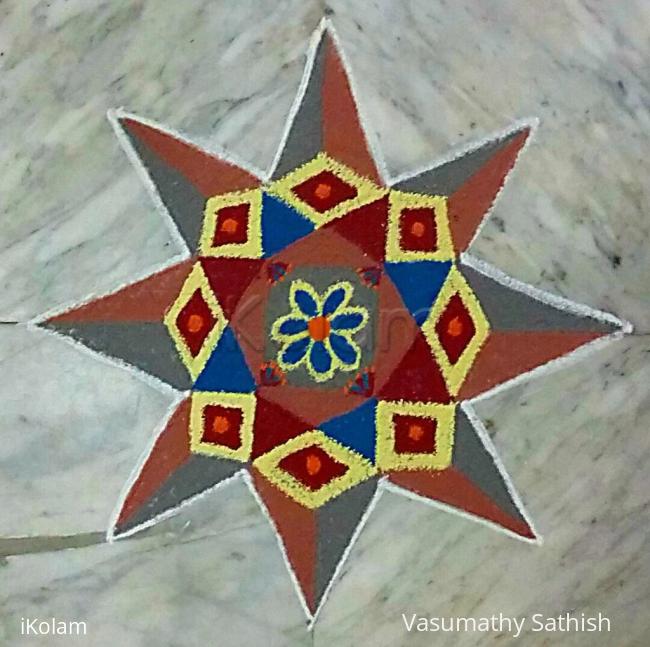 Rangoli: Beginner's Dotted Rangoli  with 7-7 Straight dots 