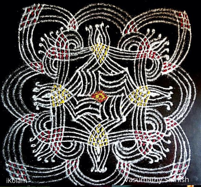 Rangoli: Swastik Padi kolam 