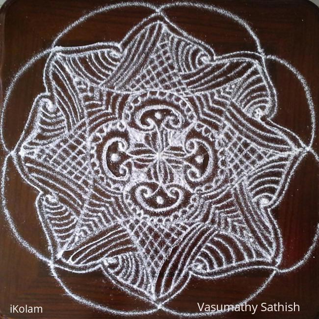 Rangoli: Beginner's freehand rangoli with rice flour