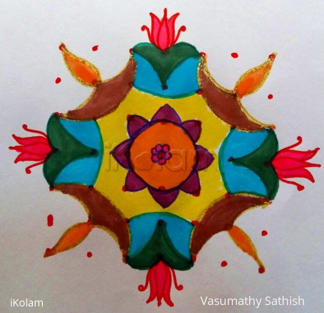 Rangoli: Beginner's Dotted Rangoli  with 7-7 Straight dots 