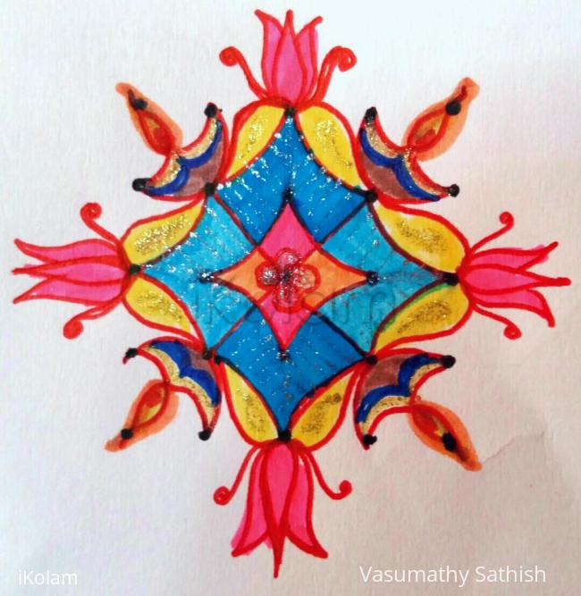 Rangoli: Beginner's Dotted Rangoli  with 5-5 interlaced dots 