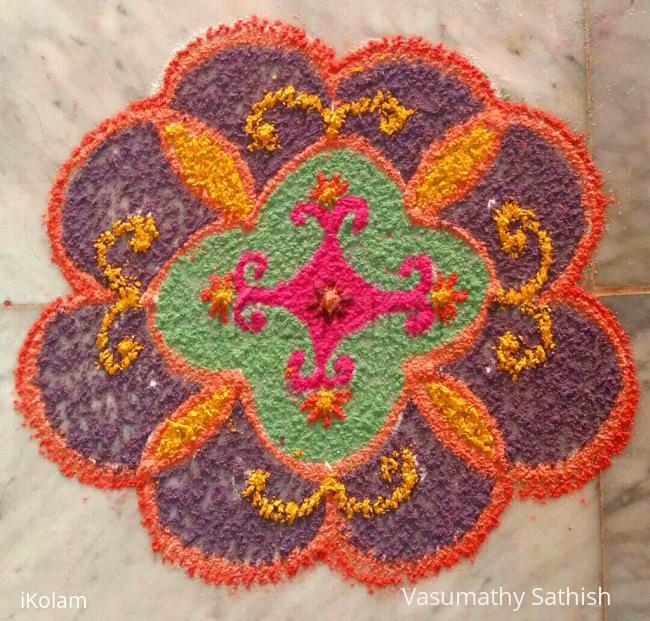 Rangoli: Beginner's Dotted Rangoli  with 5-5 Straight dots 