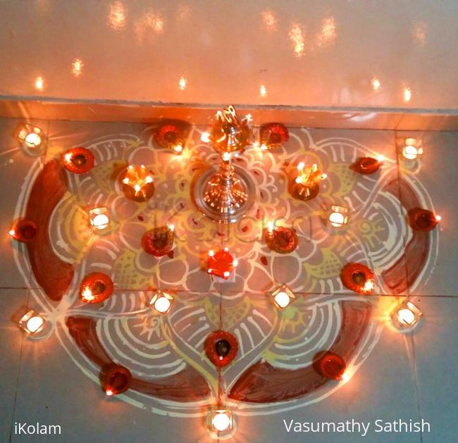 Rangoli: Happy Karthigai to all - Indoor Diya Deco for Karthigai 