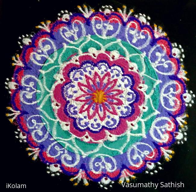 Rangoli: Freehand rangoli with colours 