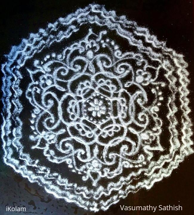 Rangoli: Freehand rangoli with kolamavu 