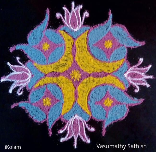 Rangoli: Dotted Rangoli with 7-7 Straight dots 