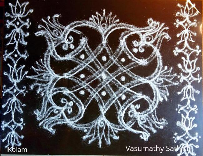 Rangoli: Beginner's Dotted Iyengar Padi Kolam 01(5-5 straight dots ).