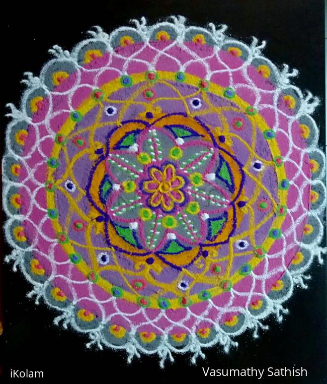 Rangoli: A Freehand Pooja kolam with recycled colours 